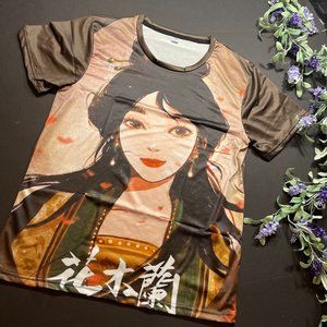 Disney Inspired Mulan Warrior Princess Women's Short Sleeve Blouse